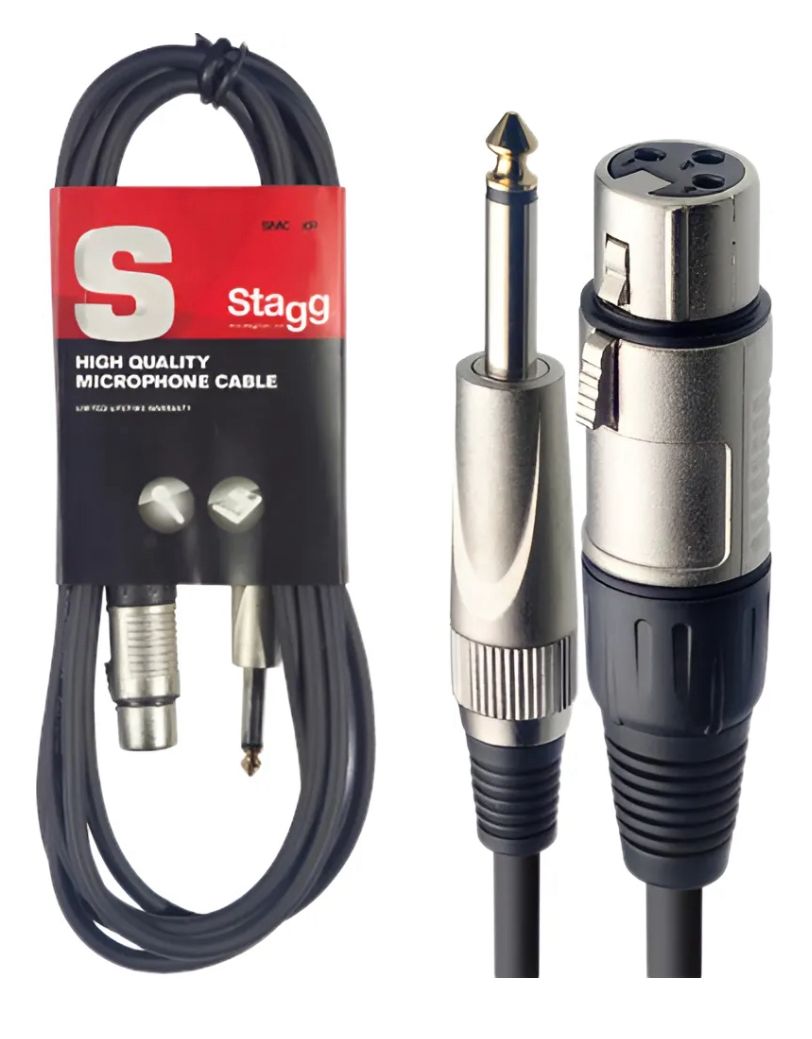 Cable Canon-Plug STAGG 6mts ficha metal