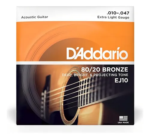 Encordado D"Addario EJ10 para guitarra acustica