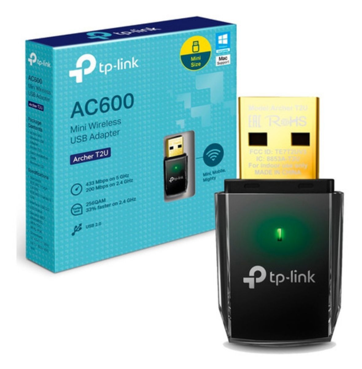 Adaptador WiFi USB Tp-link Archer T2u Ac600 Dualband